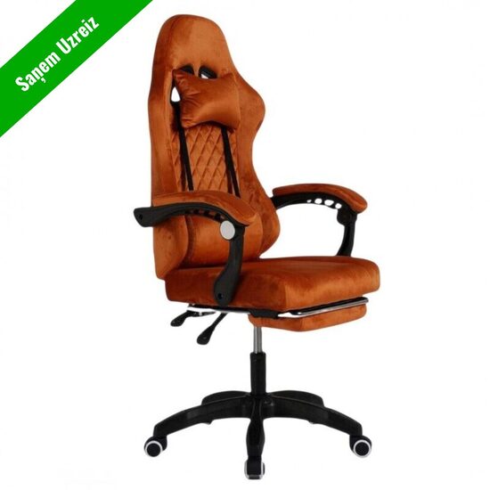 GRIND swivel chair with footrest and massager, velvet