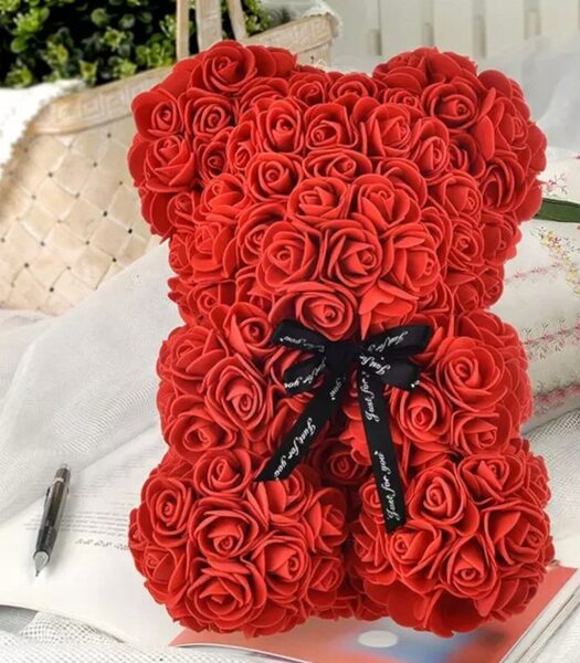 BEAR WITH ROSES 40 CM